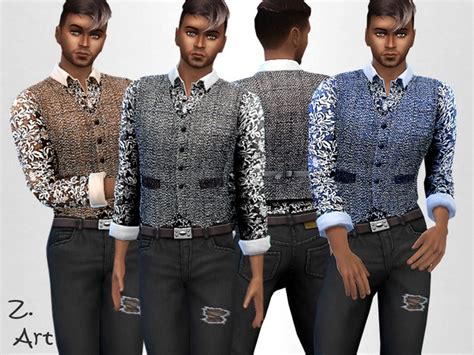 Smart Fashion X Shirt With Vest By Zuckerschnute20 At Tsr Sims 4 Updates