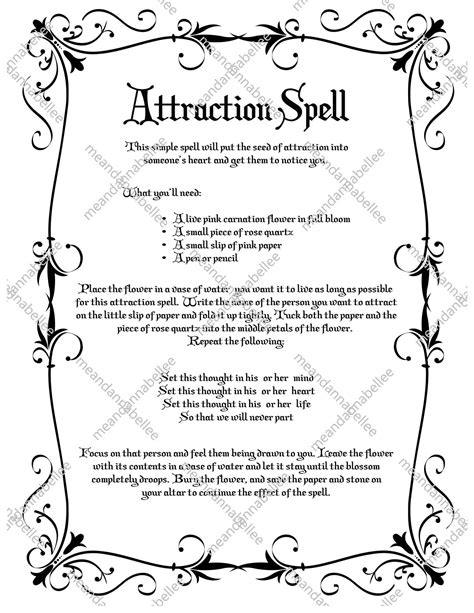 Witches Attraction Spell Image Digital Clipart Instant Download Halloween Decor Gothic
