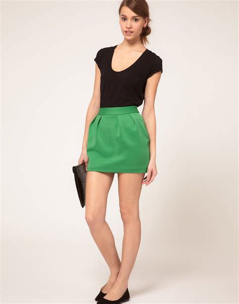 Skirt Green Pencil Skirts Green Skirt Material Girls Asos Pli