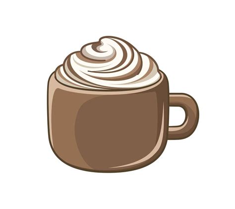 Hot Chocolate With Cream Clipart Food Cafe Beverage Vector Illustration Vector Art At