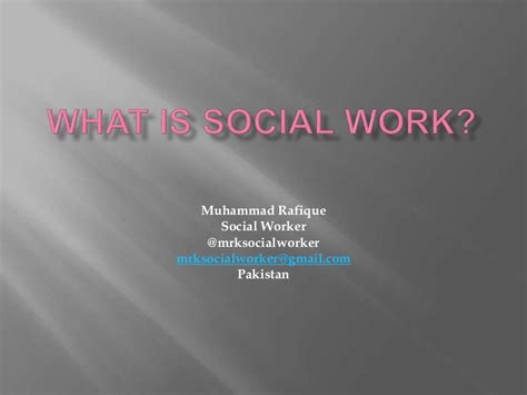 What Is Social Work