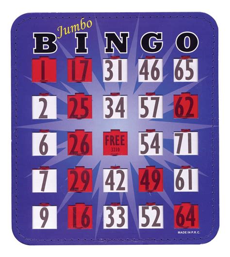 Jumbo Blue Bingo Card With Fingertip Shutter Slide 1 Pc Jumbo 075