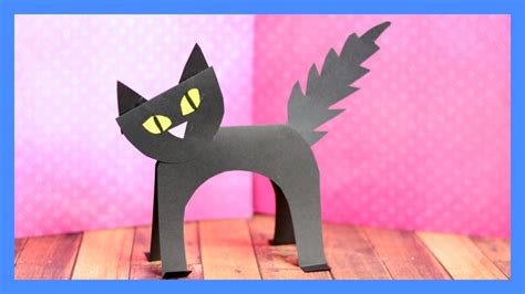 Black Cat Paper Craft Halloween Crafts For Kids Youtube