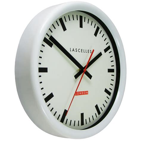 White Swiss Inspired Station Clock Sweep Second Hand 30cm Station