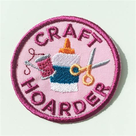 Craft Hoarder Crafty Sewing Merit Badge Feminist Embroidered Etsy