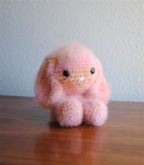Sale Pink Fuzzy Bunny Brushed Crochet By Yellowhatdesigns On Etsy