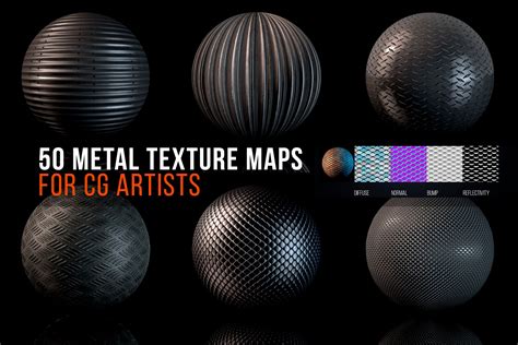 50 Metal Texture Maps For Cg Artists Custom Designed Textures