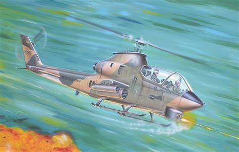 Wallpaper War Art Helicopter Painting Vietnam War Bell Ah 1g Huey
