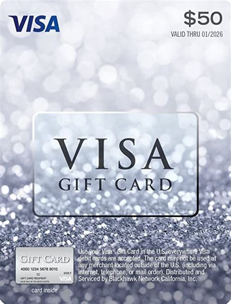 Your card may be used in the united states everywhere visa debit cards are accepted. Amazon.com: $50 Visa Gift Card (plus $4.95 Purchase Fee): Gift Cards | Visa gift card balance ...