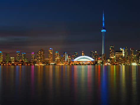 Fondos De Pantalla De Toronto Rascacielos Noche Panorama Hd