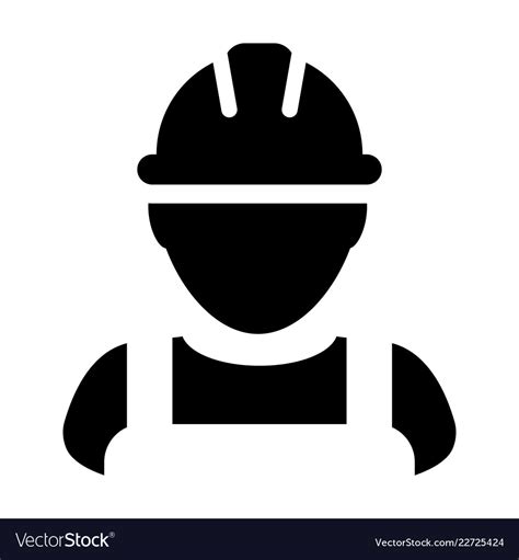Safety Worker Icon Male Construction Service Vector Image