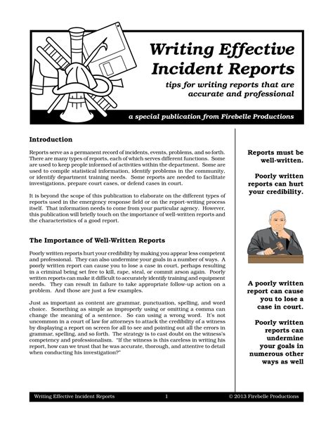 Incident Report Writing 15 Examples Format How To Come Pdf