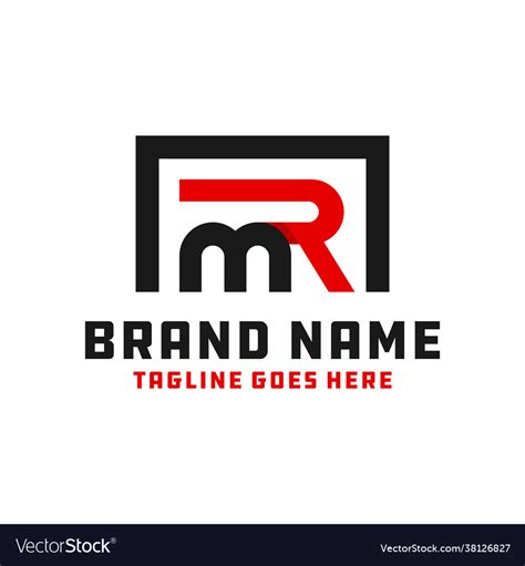 Monogram Logo With Letter Mr Royalty Free Vector Image