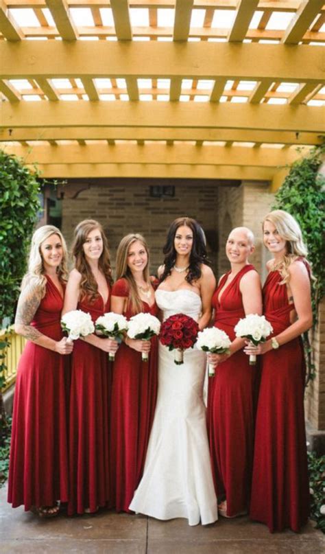 Dark Red Bridesmaid Dress Different Style Chiffon Bridesmaid Dresses