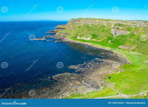 Aerial View Of Giants Causeway Most Popular And Famous Landmark In