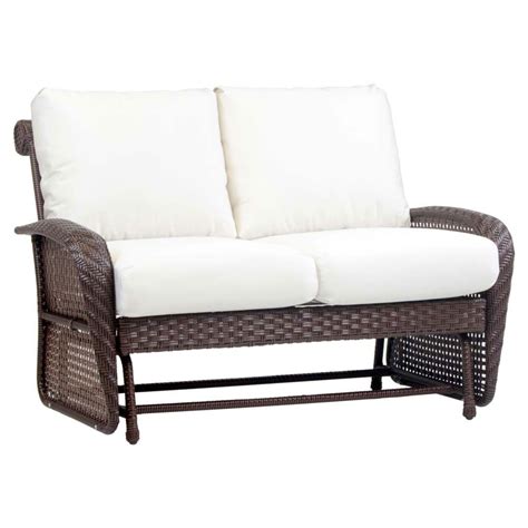 It can stand up to rain, snow, sleet, wind, and more because the materials are nonporous. South Sea Rattan Martinique Wicker Double Glider - Wicker.com