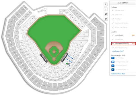 Texas Rangers Globe Life Park Seating Chart And Interactive Map Texas