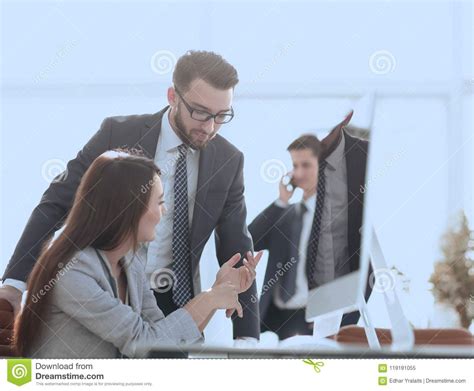 Manager Talking With An Employee Stock Image Image Of Conversation