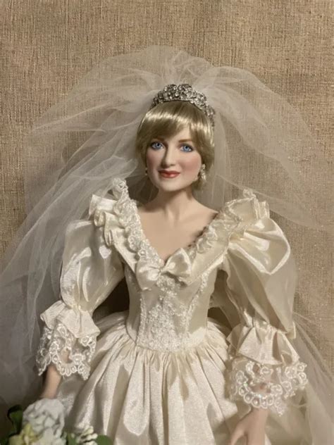 FRANKLIN MINT PRINCESS Diana Doll Porcelain Wedding Bride Doll PicClick
