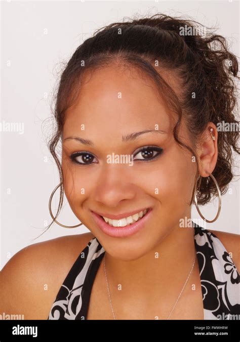 Young Black Teen Girl Smiling Portrait Stock Photo Alamy