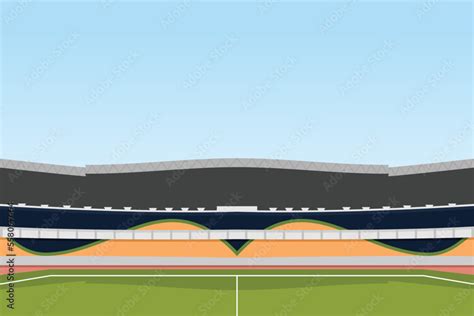 Soccer Stadiums Buildings Stadium Line Drawing Illustration Vector