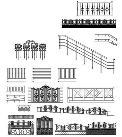 Various Designs Of Railing Cad Blocks In Autocad D Drawing Cad File