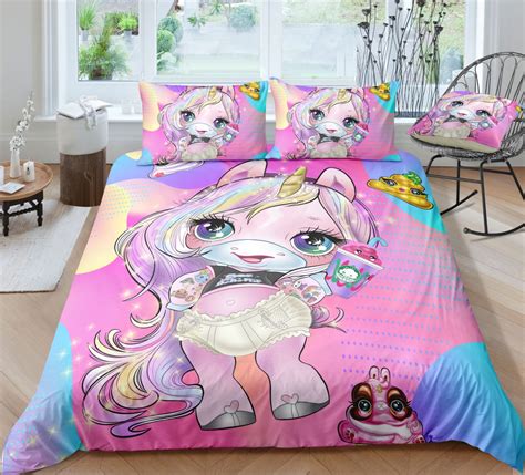 Pink Unicorn Lady Bedding Set Unilovers