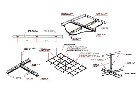 Gypsum House Ceiling Structure Details Dwg File Cadbull