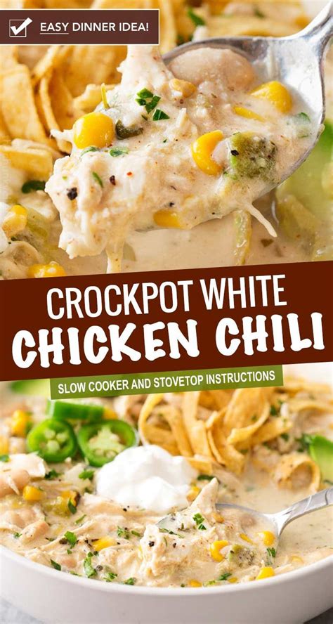 Crockpot White Chicken Chili (Contest Winning!) - The Chunky Chef - #