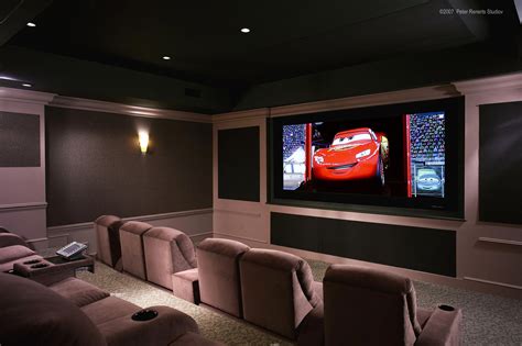 Home Theatre With Plush Stadium Seating Home Theater Room Design