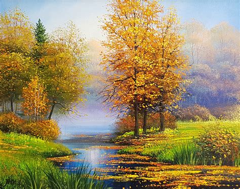 Autumn Landscape Malerei Von Илья Жерняк Magicofcolour Artmajeur