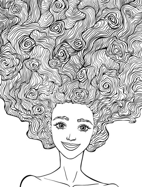 10 Crazy Hair Adult Coloring Pages Page 10 Of 12 Nerdy Coloring Pages