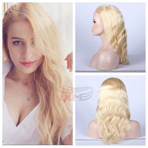 Buy 100 Virgin Hair Full Lace Brazilian Human Hair Wigs Blonde 613 Platinum