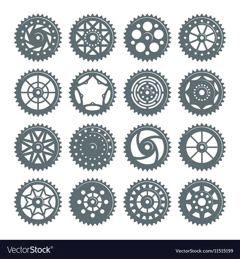 Set Of Icons Bicycle Chainring Royalty Free Vector Image