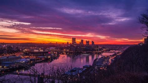 Cityscape Sunset Pittsburgh Wallpapers Hd Desktop And Mobile