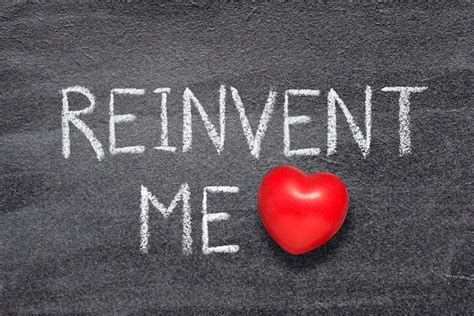 Premium Photo Reinvent Me Phrase Written On Chalkboard With Red Heart
