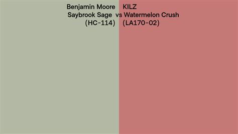 Benjamin Moore Saybrook Sage HC 114 Vs KILZ Watermelon Crush LA170