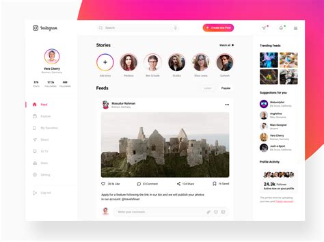 Instagram Redesign Concept Web App By Zihad Islam On Dribbble