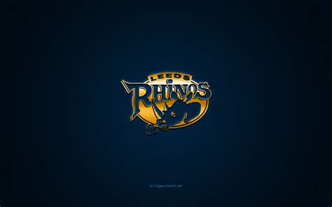 Download Wallpapers Leeds Rhinos English Rugby Club Yellow Logo Blue