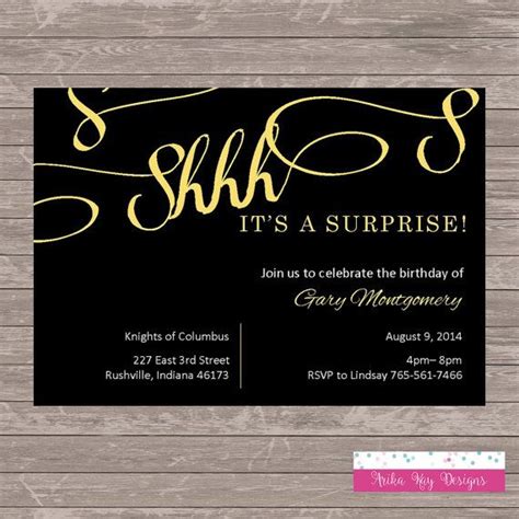 Surprise Birthday Party Invitation Etsy Surprise Birthday Party