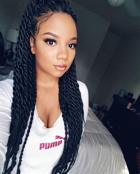 This kind of twist results in for those with shorter hair but want to show a different hairstyle, then box braids are one of the best. Image result for senegalese twist medium length | Twist ...