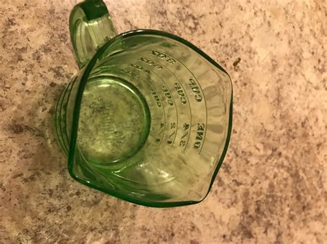 Green Depression Glass Measuring Cup EBay