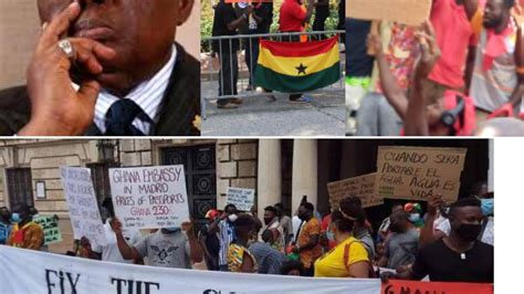 Massive Demo Hits Ghana Embassy In Madrid Spain Demanding Akufo Addo