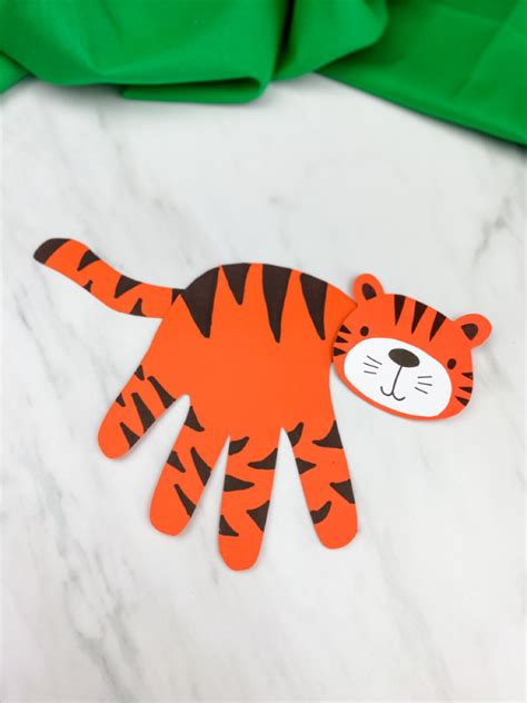 Handprint Tiger Craft For Kids