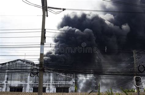 Black Smoke From Fire Burning House Stock Image Image Of Burst