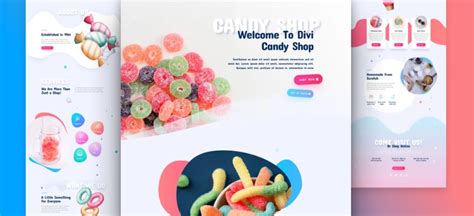 Free Divi Layout Pack For A Candy Shop Website Divi Den