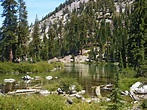 Shallow part of Cliff Lake: Cliff Lake Trail, Lassen Volcanic National ...
