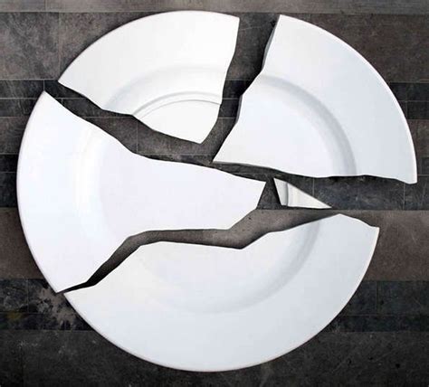 Destroyed Dish Sculptures Plate By Bernard Gigounon And Lucile Soufflet