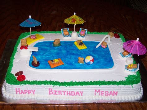 Swimming Pool Cake Pool Birthday Cakes Pool Party Cakes Birthday Cake