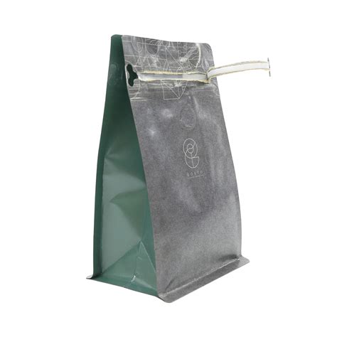 Customized Printing Food Packaging Flat Bottom Kraft Paper Coffee Bag